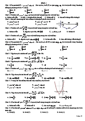 Đề kiểm tra Toán 10 - Chương 2
